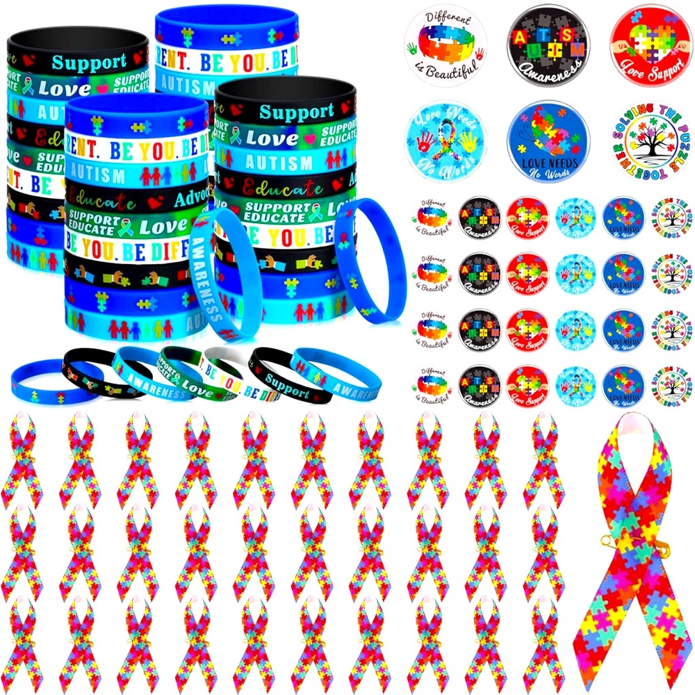 Set of 3) NWOT XunYee Autism Awareness Accessories